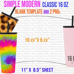 Simple Modern Classic 16 oz Template, Tumbler template, Simple Modern Svg, Full Wrap for SIM, Simple Modern 16oz Template, Svg, Docx, Dxf