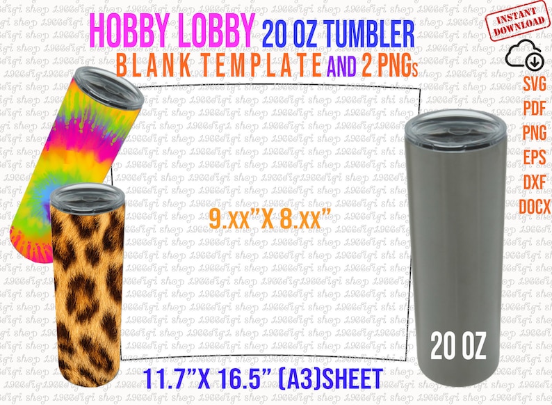 Hobby Lobby 20oz Template, 20 Oz Wrap, Hobby Lobby Sublimation Template