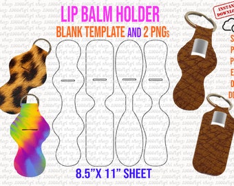 Lip Balm Holder Label Template, Chapstick Holder Keychain, Lip Balm Stickers, Lip Balm Labels Svg,  Custom lip balm Labels, Dxf, Svg, Docx