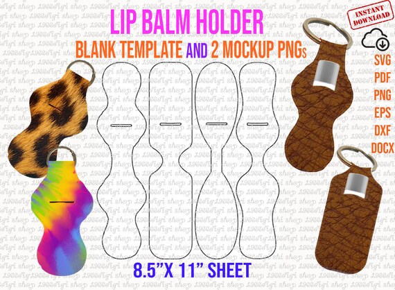 Lip Balm Holder Label Template Chapstick Holder Keychain Lip | Etsy