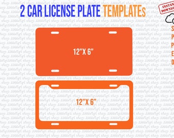 Car License Plate and Frame Template, Bundle Car Template, Car License Plate Template Svg, Car License Plate, Blank License Plate, Car Plate