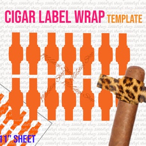 Cigar Label Template, Cigar Wrapper Template, Cigar Wrapper, Cigar Wrap, Cigar Label Template, SVG, DXF, Ms Word Docx, Png, 8.5&quot;x11&quot; sheet
