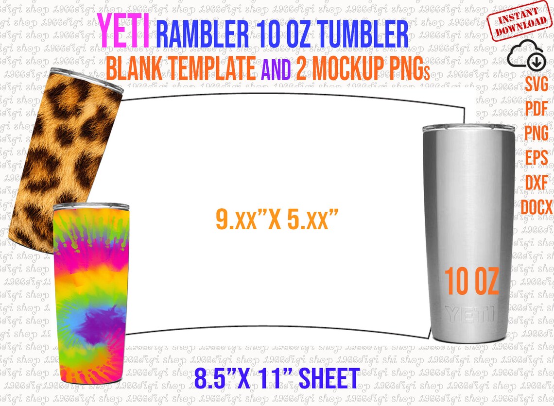Yeti Rambler, YETI Rambler 10oz Template Full Wrap for Rambler Yeti