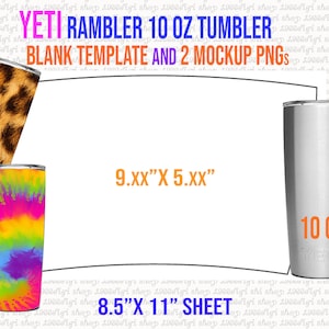 YETI RAMBLER 10 oz STACKABLE MUG tumbler template Full wrap