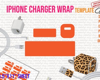 Iphone Charger 5W Svg, iPhone Charger Template, iPhone Charger Label, Charger Sticker, 8.5x11 Sheet iPhone Charger Wrap Template Svg, Docx