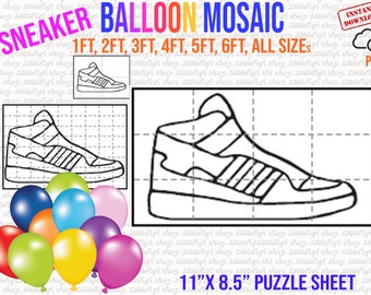 Mall för mosaik av sneakerballonger: Ram för skomosaik (PDF)