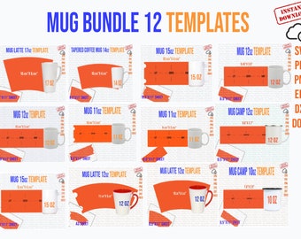 Mug Template Bundle: Sublimation Designs (Digital Download)