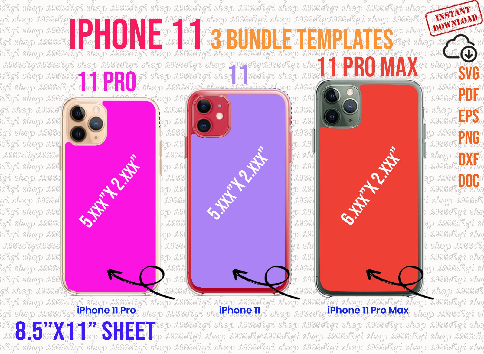 IPhone 11 Bundle Template, Phone Case Template, iPhone 11 Bundle Svg ...