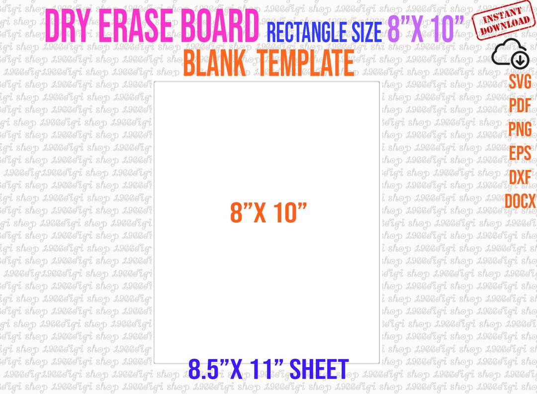Dry Erase Board Template, 8x10 Inch Dry Erase Board Sublimation