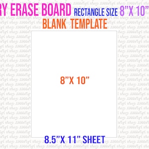 Dry Erase Board Template, 8x10 Inch Dry Erase Board Sublimation Template, White Board Memo magnet Svg, Dxf, Word Docx, Png, Eps 11x8.5 Sheet
