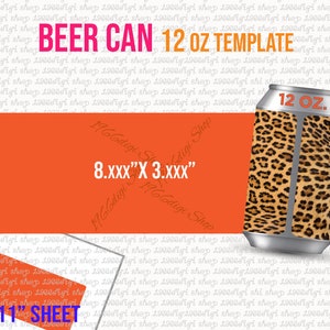 Beer Can Svg, Beer Can 12 oz Label Template, Beer Can Template, Soda Can Svg, Beer Cans 355 ml Label Sticker, Ms Word 8.5x11 sheet Dxf Docx