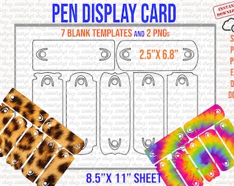Pen Display Card Template SVG: Epoxy Pen Holder (Digital Download)