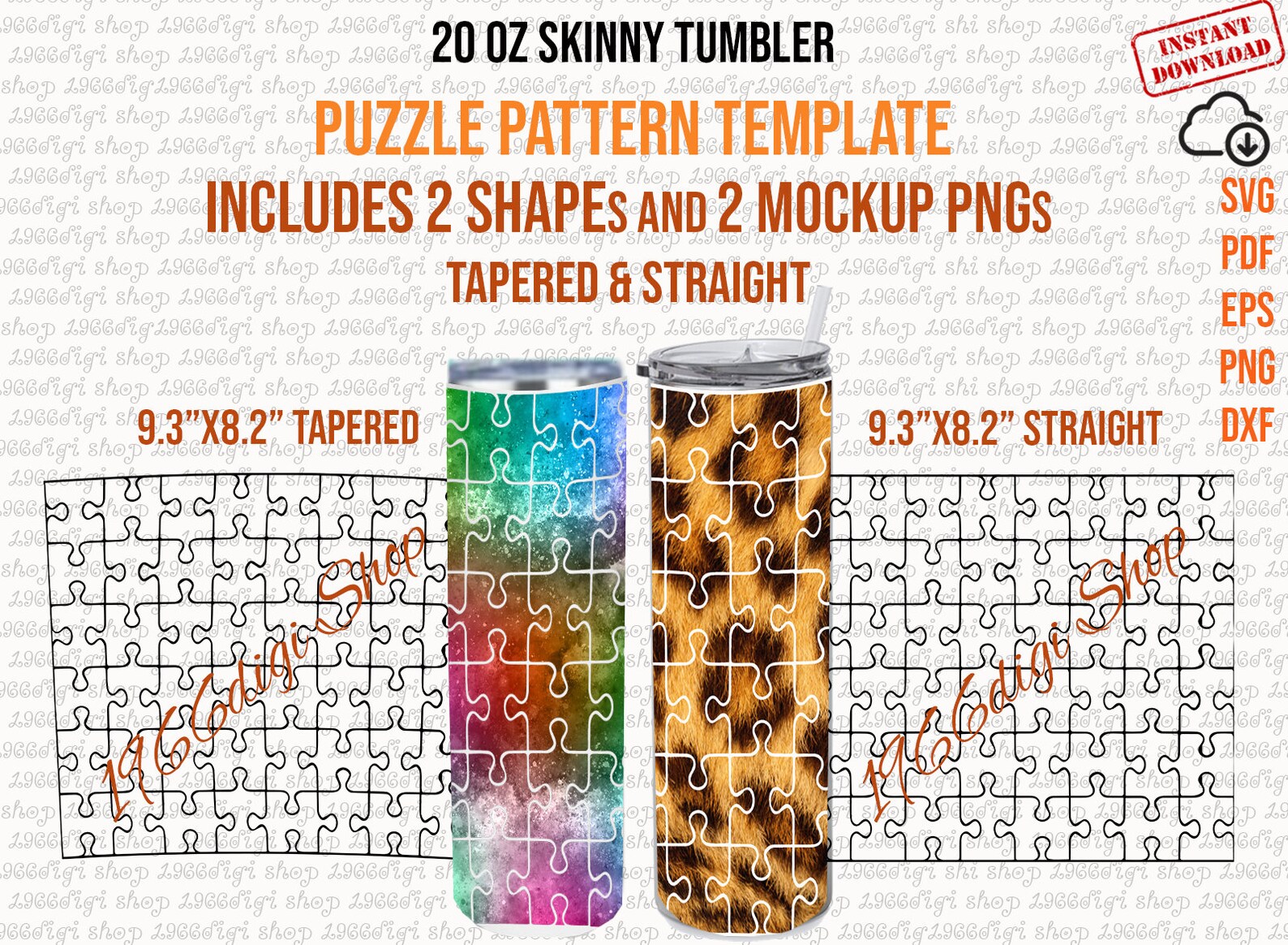 Tumbler Wrap Svg Puzzle Skinny 20 Oz Tumbler Template Puzzle Etsy