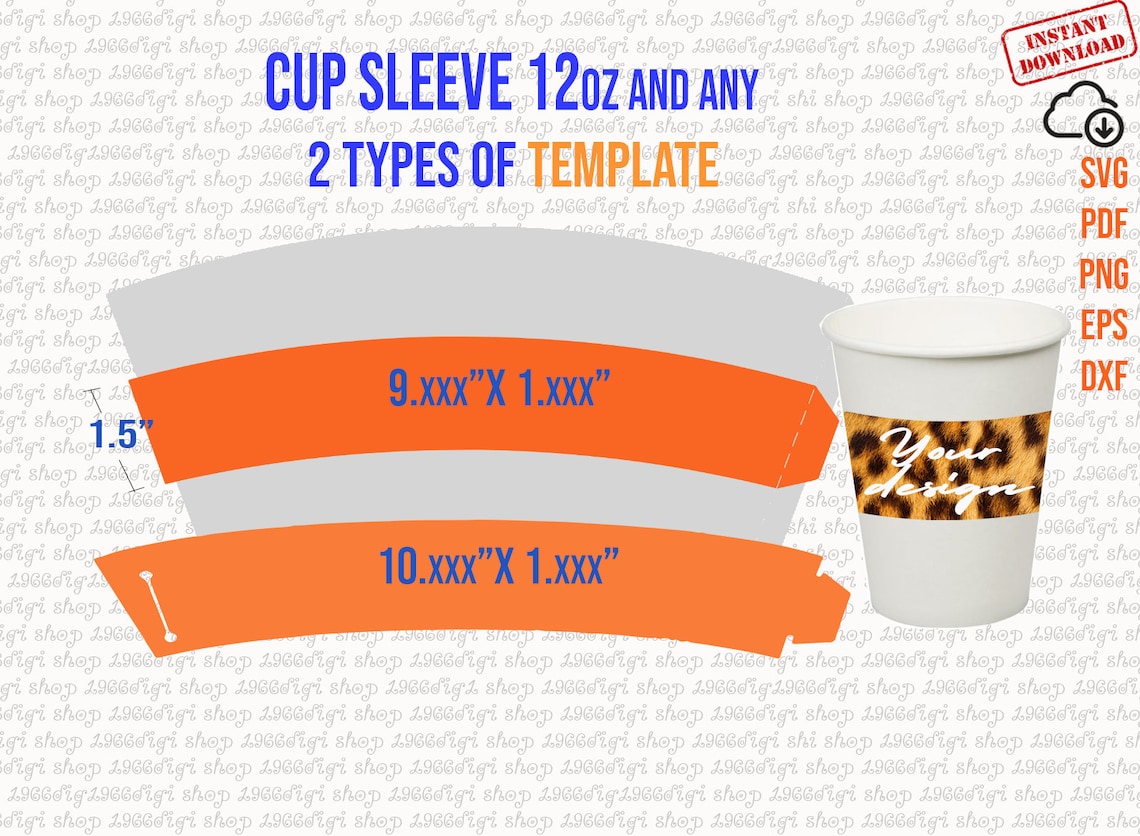 Cup Sleeve Template 12oz Svg, Paper Cup Sleeve Personalized Design Cup Sleeve Template 12oz Svg, Paper Cup Sleeve Personalized Design