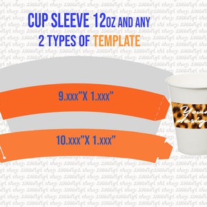 Modello manica tazza 12oz Svg, manica tazza di carta Design personalizzato, modello manica carta, modello tazza, crea il tuo design Png, Svg Dxf