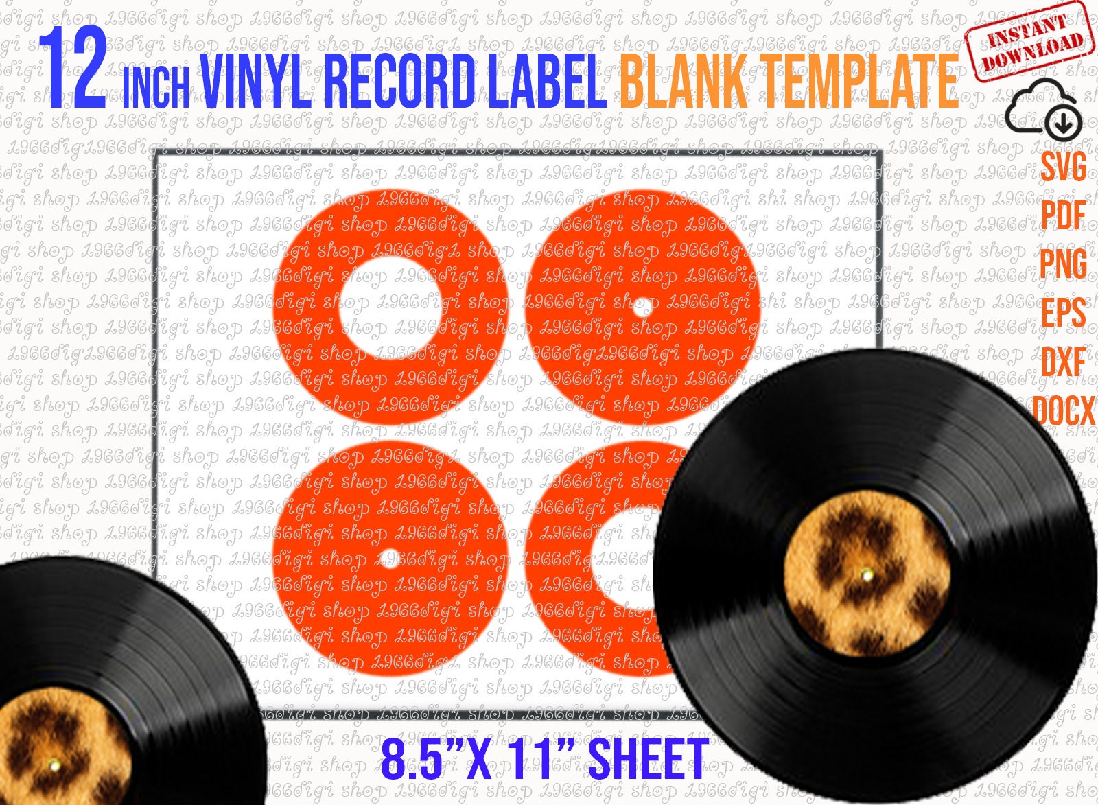 Vinyl Record Label Template Vinyl Record 12 Inch Label Record Label 