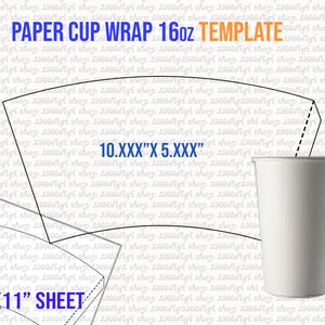 Paper Cup Template 16oz, 16 Ounce Full Wrap, Styrofoam Coffee Cup 16oz ...