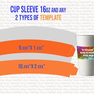 Modello manica tazza 16oz Svg, manica tazza di carta Design personalizzato, modello manica carta, modello tazza, crea il tuo design Png, Svg Dxf