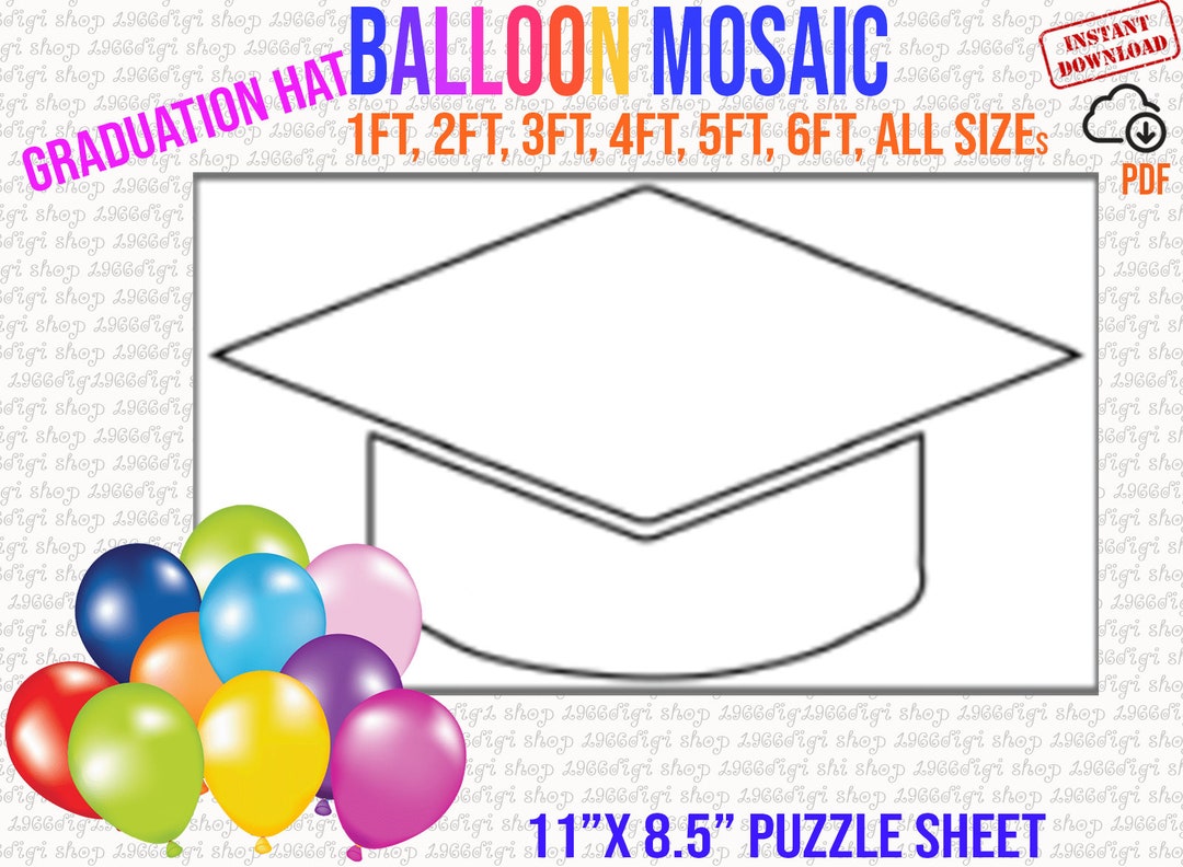 Graduation Hat Prom 2023 Graduation Hat Mosaic Balloon Frame Etsy