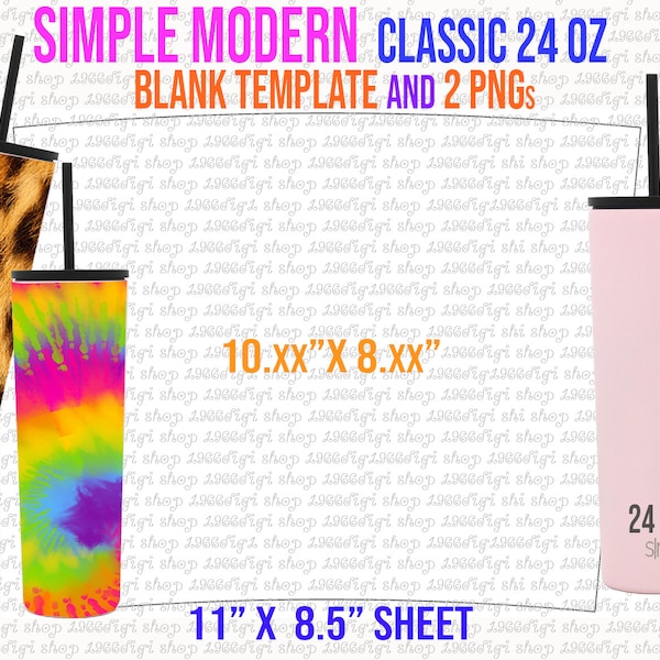 Simple Modern Classic 24 oz Template, Tumbler template, Simple Modern Svg, Full Wrap for SIM, Simple Modern 24oz Template, Svg, Docx, Dxf