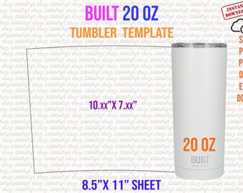 Built 20oz Tumbler Template, Tumbler Template 20oz Tumbler Sublimation Template for Built Tumbler Full Wrap Eps, Svg, Png, Dxf, Docx, Pdf