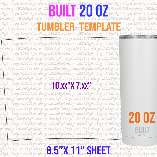 Built 20oz Tumbler Template, Tumbler Template 20oz Tumbler Sublimation Template for Built Tumbler Full Wrap Eps, Svg, Png, Dxf, Docx, Pdf