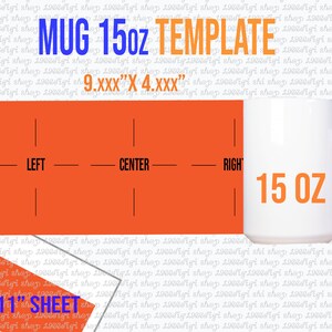 Becher 15 Unzen Vorlage, 15 Unzen Becher für Sublimation Full Wrap, Becher 15 Unzen SVG, Wort 8,5 x 11 Blatt Cricut und Silhouette, sofortiger Download Pdf Eps Dxf