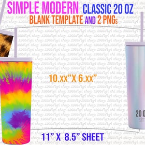 Simple Modern Classic 20 oz Template, Tumbler template, Simple Modern Svg, Full Wrap for SIM, Simple Modern 20oz Template, Svg, Docx, Dxf