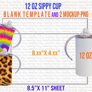 Sippy Cup Svg, Sippy Cup Template, Sippy Svg, 12 oz Wrap sublimation Template Cricut and Silhouette instant download Png Pdf Eps Dxf Docx