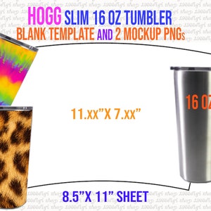 Hogg Slim 16oz Tumbler Template, Hogg Slim Svg, Dxf, Docx Full Wrap tumbler Hogg Slim 16oz Tumbler sublimation Template Hogg 16oz Tumbler