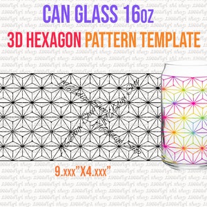 Libbey Glass 16 oz Svg, 3D Hexagon Can Glass Svg, Beer Glass Svg, Libby Glass Can Svg, Can Glass Wrap Svg, Beer Can Glass Svg, Beer Can Svg