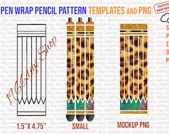 Pencil Pattern Template, Pen Wrap Template Svg, Pencil Pattern Png, Dxf  Epoxy Pen Wrap Svg ,WaterSlide, Joy Glitter Pen, Pencil Template