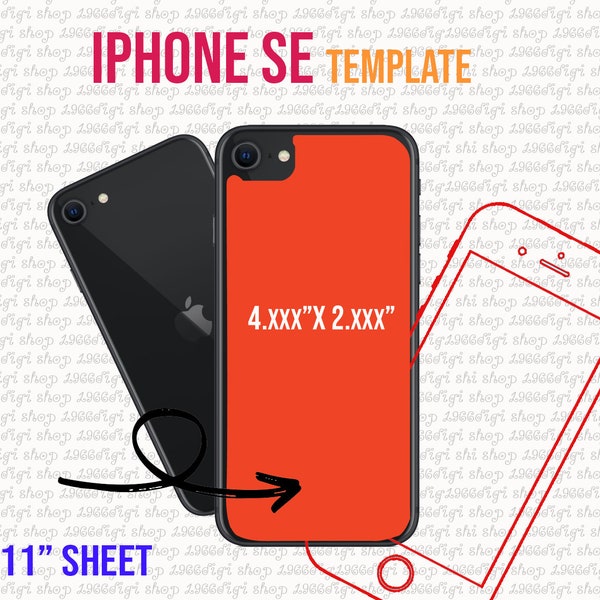 IPhone SE Template, Iphone Template, Phone Case Template, Iphone SE Svg, Phone case Svg, Ms Word Docx, Svg, 8.5"x11" sheet, Printable, Pdf