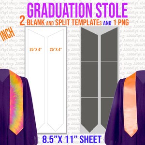 Stole Template, Stole Graduation Custom, 50&quot; Graduation Stole Template, Custom Stole, Graduation Template, DIY Graduation Stole, Docx, Svg
