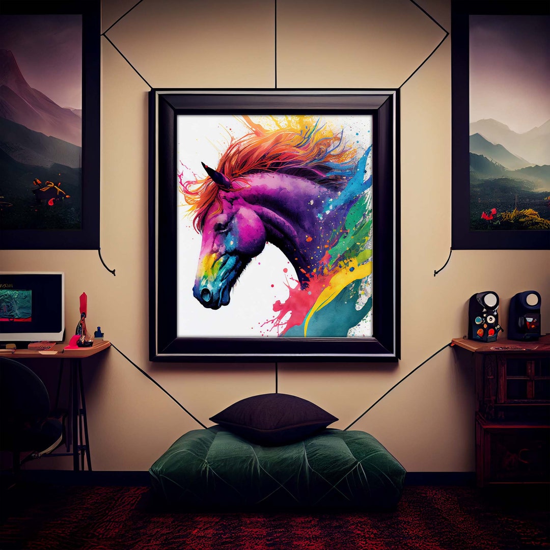 Watercolor Horse 33 Art Decor Instant Download Portrait Etsy