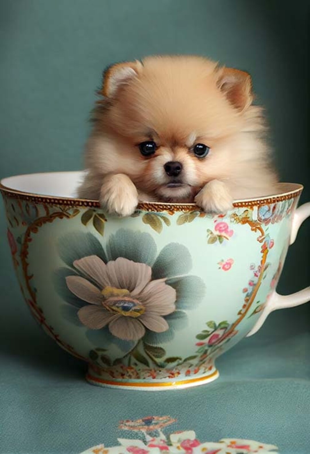 Pomeranian Teacup Puppy Portrait Art Decor Instant Download Portrait, Wall  Decor - Etsy