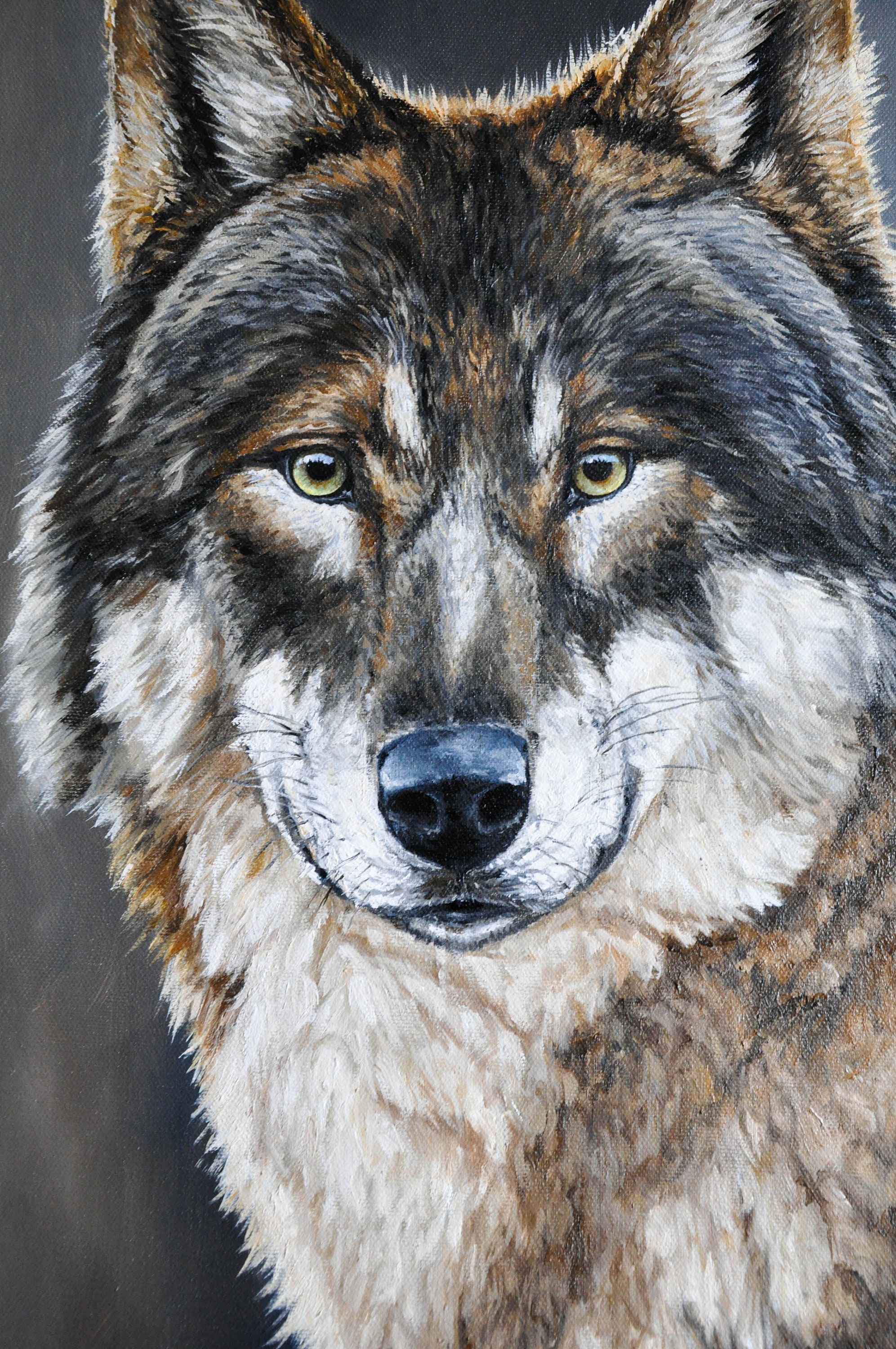 The Wolf Original Oil Painting Forest Animals Realistic Etsy