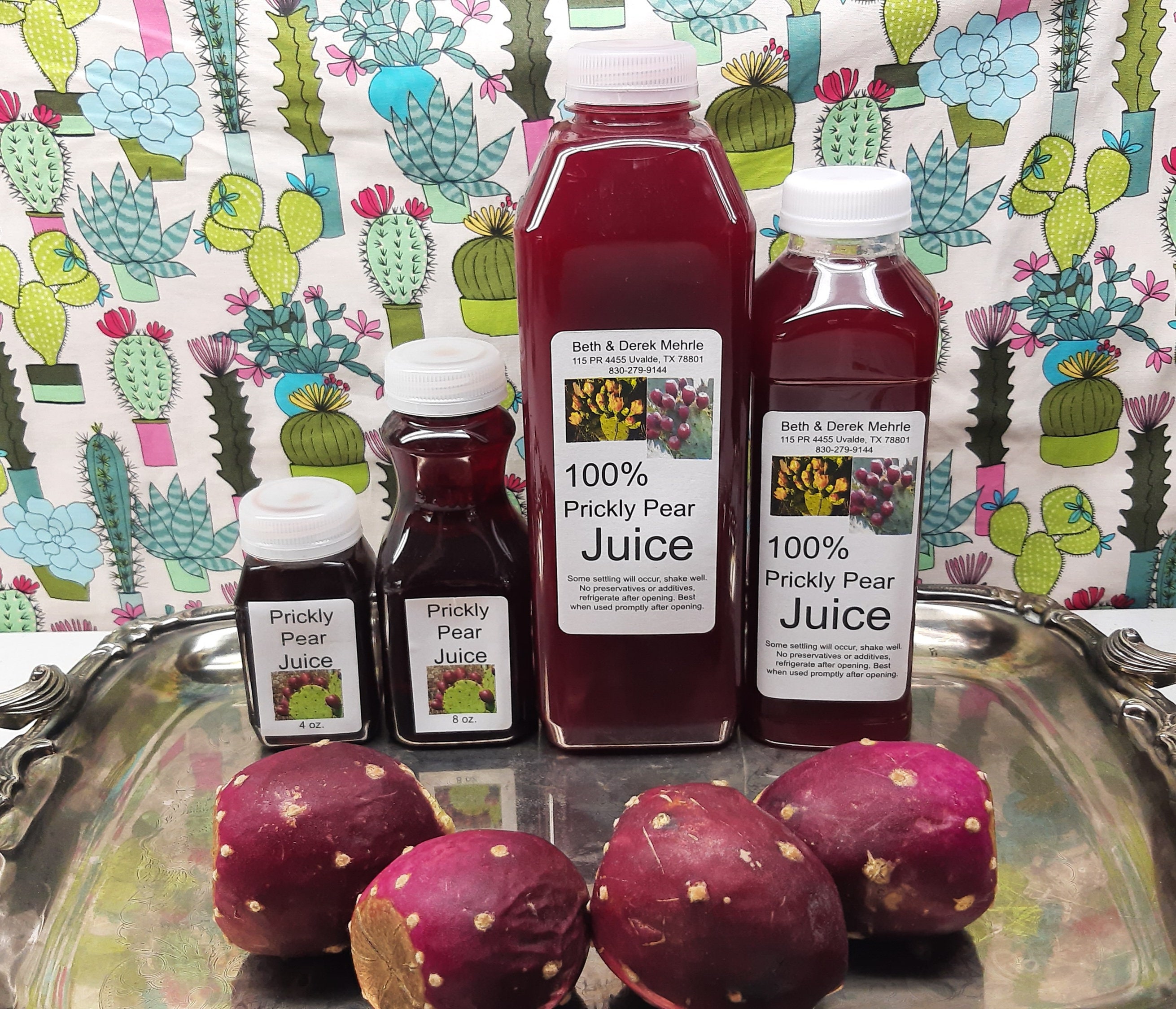 Dark red concentrated prickly pear cactus 100 fruit juice 1 or 2 pack