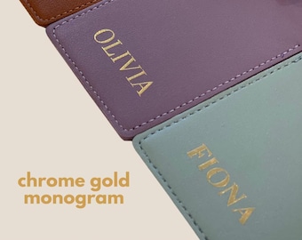 Monogrammed Leather Luggage Tag | Personalised Travel Gift | Christmas Gift