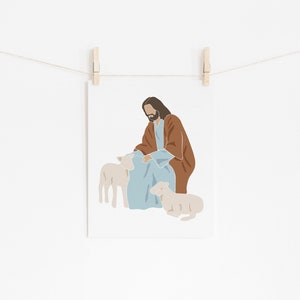 Jesus baptism wall print,  Christian poster art, Jesus portrait poster, Biblical wall gift, Christian wall decor, Jesus pastor poster