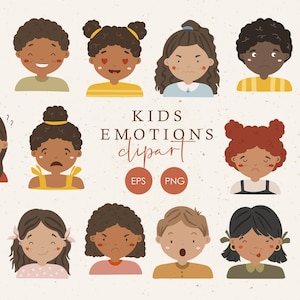 Kinder Emotionen Clipart, Emotionen Clipart, pädagogische Illustration, Kinder Silhouetten Clipart PNG, Kinder Clipart, Schulartikel, Gefühle