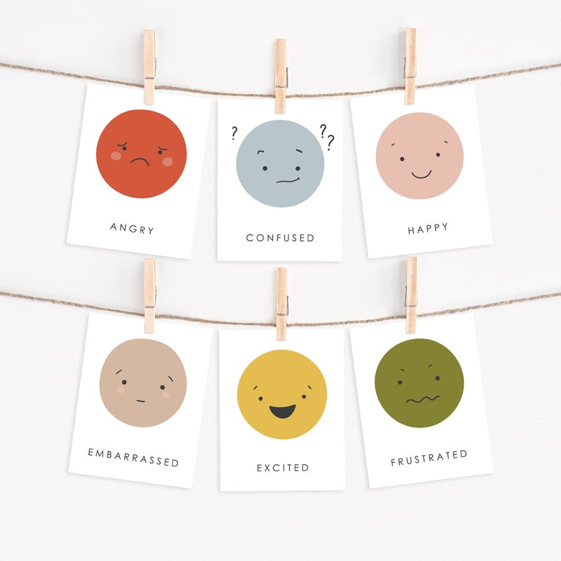 12 Printable Feelings Cards, Educational Cards, Preschool Materials ...