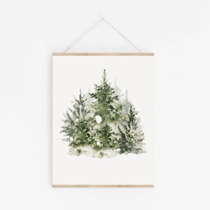 Christmas Trees Print, Holiday Wall Art, Christmas Printable, Holiday Decor, Winter Landscape, Winter poster, Christmas Sign, Digital print