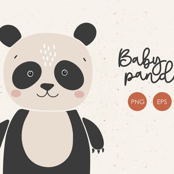 Baby panda PNG, Boho Panda clipart, Baby Animal Png, Printable panda Png, Safari panda design, T Shirt Design, Baby Png, COMMERCIAL USE