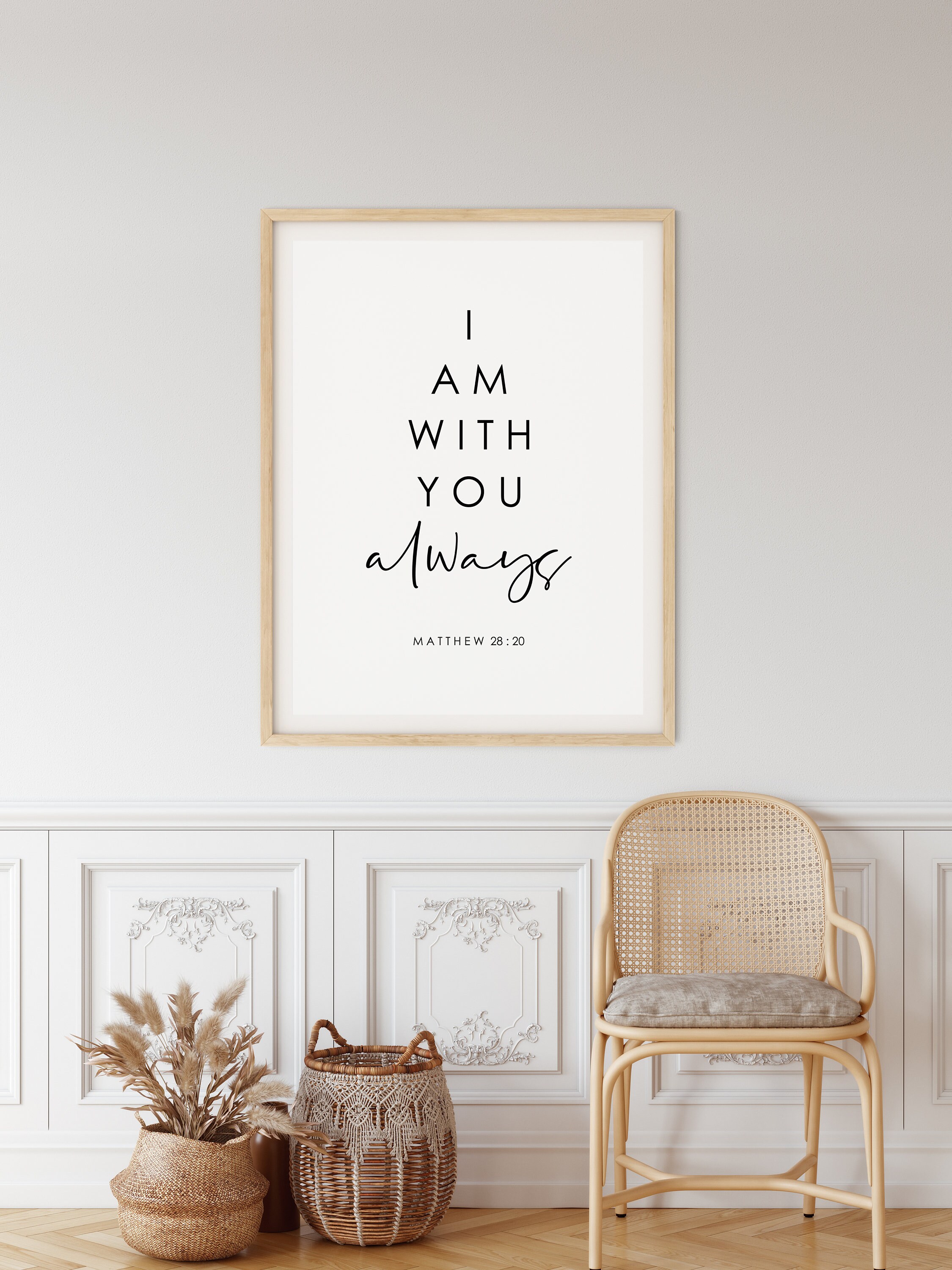 Scripture Wall Print Bible Verse Wall Poster Matthew 28:20 - Etsy
