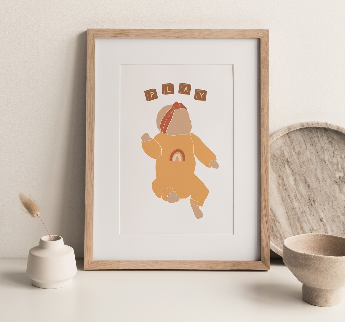 BOHO Kids Print Nursery Wall Art Kids Room Wall Print Boho Etsy