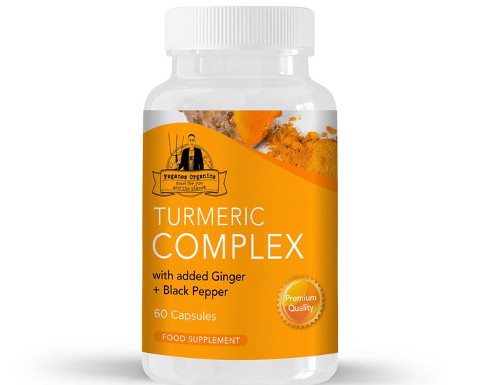 Featured listing image: Turmeric Complex (With added Ginger + Black Pepper) 60 Capsules