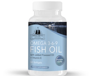 Omega 3-6-9 Fish Oil (With added Flaxseed Oil + Vitamin E) 60 Softgels