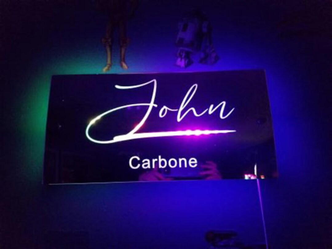 Personalized Led Name Mirror, Custom Acrylic Mirror Neon Sign
