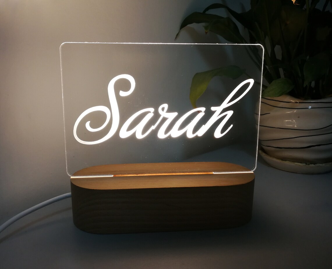 Personalized LED Name Sign Personalized Name Light Engraved Etsy